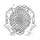 mirrorball with stamp tattoo design idea