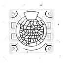 mirrorball with postage stamp border tattoo design idea