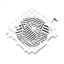 mirrorball with postage stamp border tattoo design idea