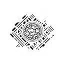 mirrorball with postage stamp border tattoo design idea