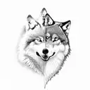 The wolf with Romulus and Remus surrounded by olive branches (in an oval shape) and with a Dacian falx at the top tattoo design idea