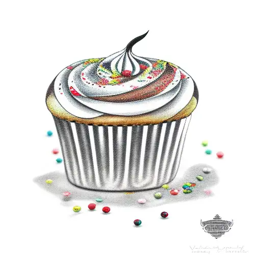 cupcake tattoo design idea