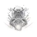 crawler construction crane tattoo design idea