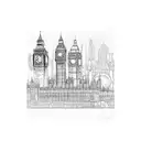 London, England Skyline tattoo design idea