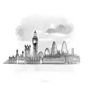 London, England Skyline tattoo design idea