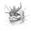 a crawler construction crane tattoo design idea