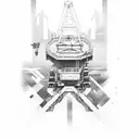 a crawler construction crane tattoo design idea