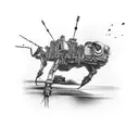 a crawler construction crane tattoo design idea