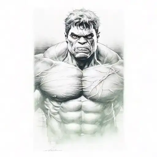 the incredible hulk black and gray avengers with green eyes  tattoo design idea