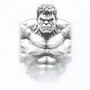 the incredible hulk black and gray avengers with green eyes  tattoo design idea