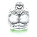 the incredible hulk black and gray avengers with green eyes  tattoo design idea