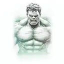 the incredible hulk black and gray avengers with green eyes  tattoo design idea