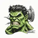 hulk face  tattoo design idea
