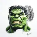 hulk face  tattoo design idea