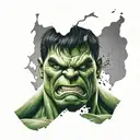 hulk face  tattoo design idea