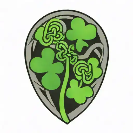 four leave clover with Celtic Knot tattoo design idea