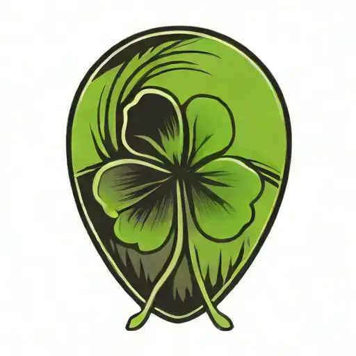 irish four leaf clover tattoo design idea
