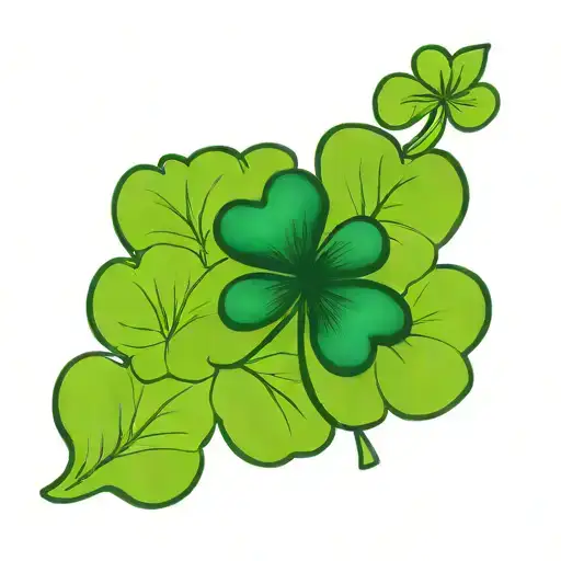 four leaf clover irish  tattoo design idea
