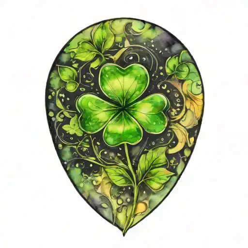four leaf clover tattoo inspired tattoo design idea