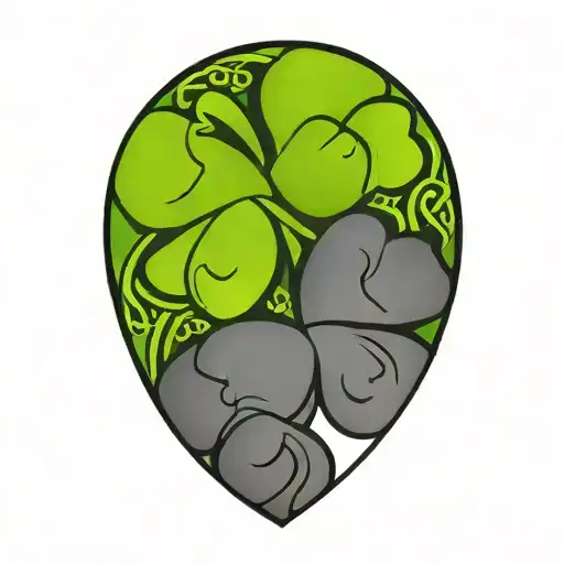 four leaf clover with Celtic Knot in leaves intertwined tattoo design idea