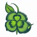 irish  four leaf clover tattoo design idea