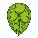 four leaf clover irish harp tattoo design idea