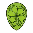 four leaf clover irish harp tattoo design idea
