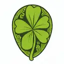 four leaf clover irish harp tattoo design idea