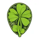 four leaf clover irish harp tattoo design idea