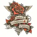 I want sum red shadeing Put these words on it-Pain ain’t never too far around the corner even when happiness  Is around  tattoo design idea