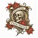 I want sum red shadeing Put these words on it-Pain ain’t never too far around the corner even when happiness  Is around  tattoo design idea