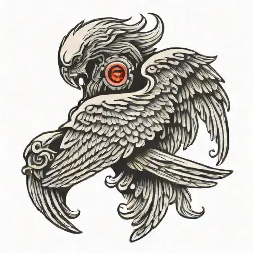 dark angel wings tattoo design idea