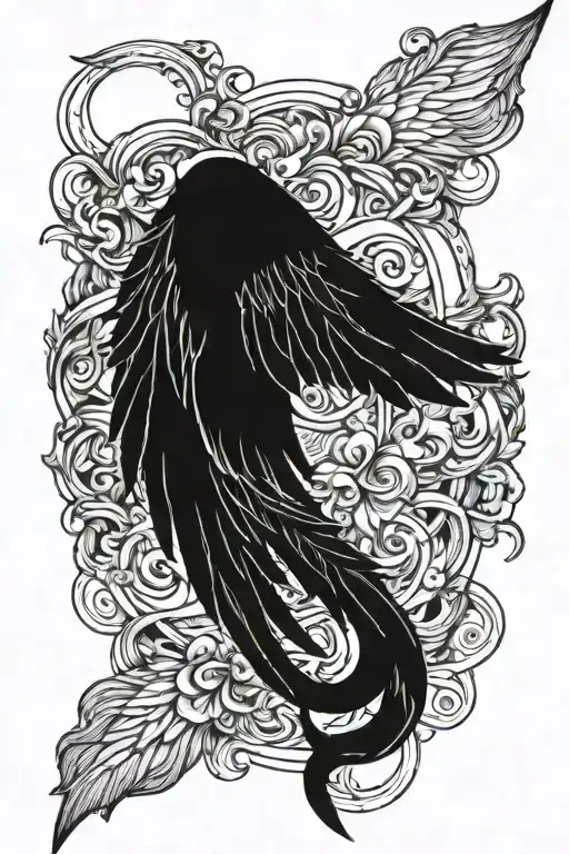 fallen angel wings tattoo design idea