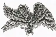 fallen angel wings tattoo design idea
