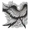 fallen angel wings tattoo design idea