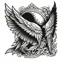 fallen angel wings tattoo design idea