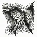 fallen angel wings tattoo design idea