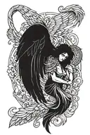 fallen angel wings tattoo design idea
