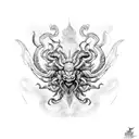 Manticore scorpion tail wings tattoo design idea