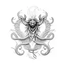 Manticore scorpion tail wings tattoo design idea