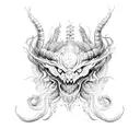 Manticore scorpion tail wings tattoo design idea