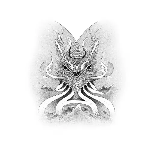 olas japonesas con serpientes tattoo design idea