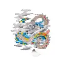 Olas de mar y nubes tattoo design idea