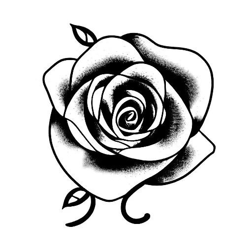 Blue Rose Vine with lock tattoo design idea
