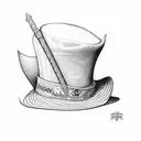 slash hat with mad hatter card tattoo design idea