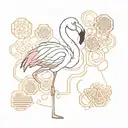 flamingo with honey comb background  tattoo design idea