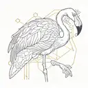 flamingo with honey comb background  tattoo design idea