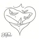 outline paper boat and infinity symbol combined tattoo design idea