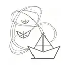 tiny outline paper boat and infinity symbol tattoo design idea