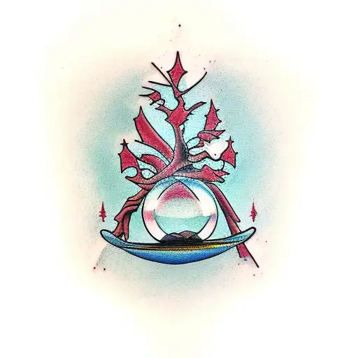 hourglass tree tattoo design idea